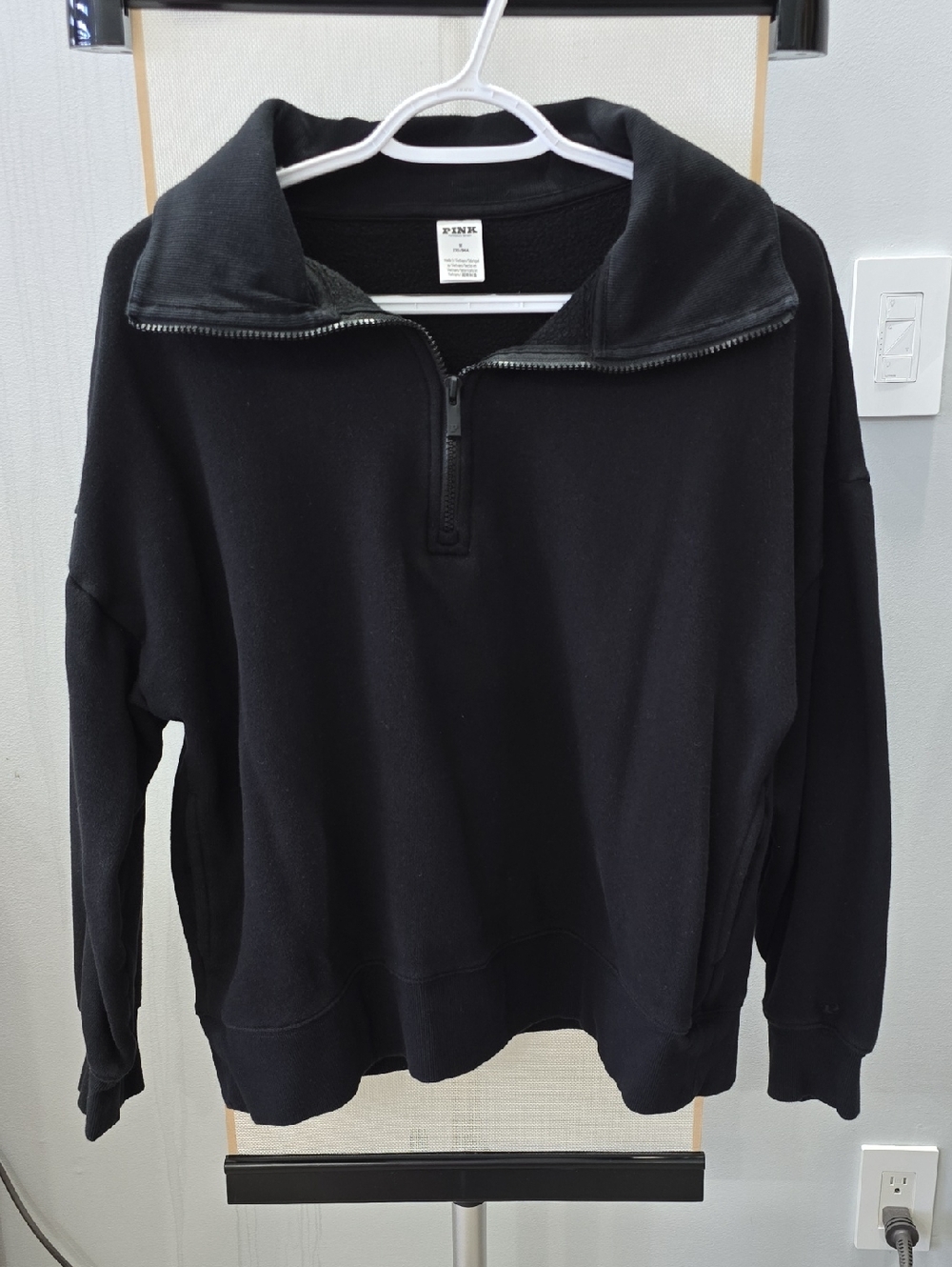 PINK Victoria's Secret Black Half-Zip Sweater